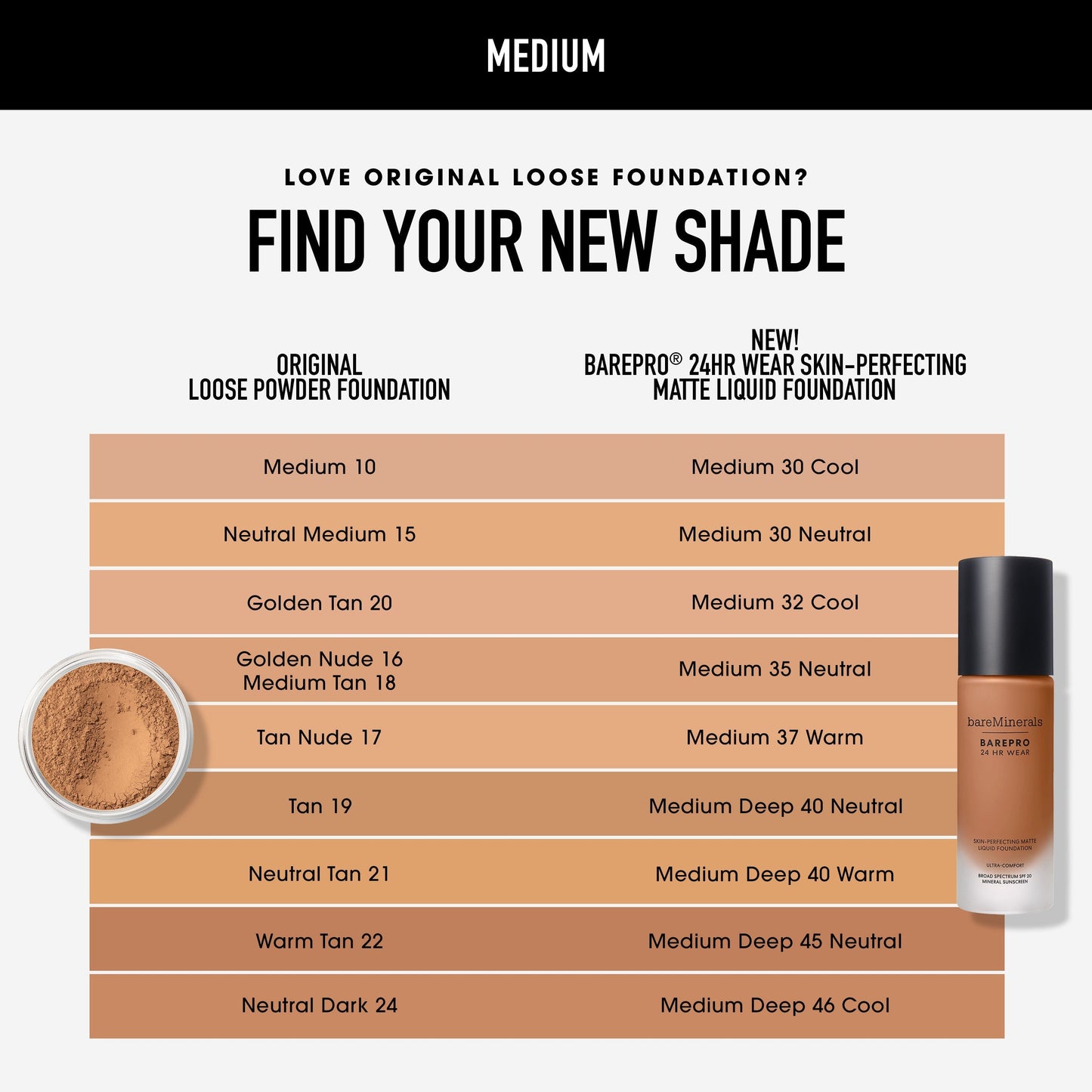 BAREPRO® 24HR Wear Skin-Perfecting Matte Liquid Foundation Mineral SPF 20